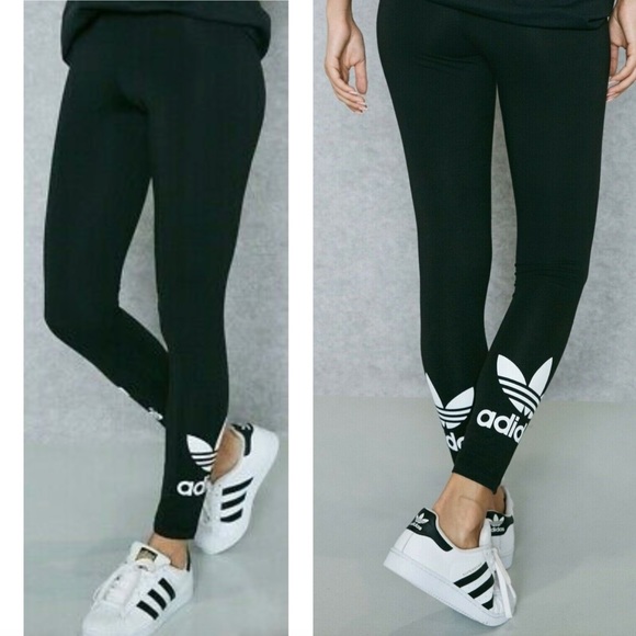 ADIDAS Black Leggings With Logo at Ankles - Picture 3 of 11